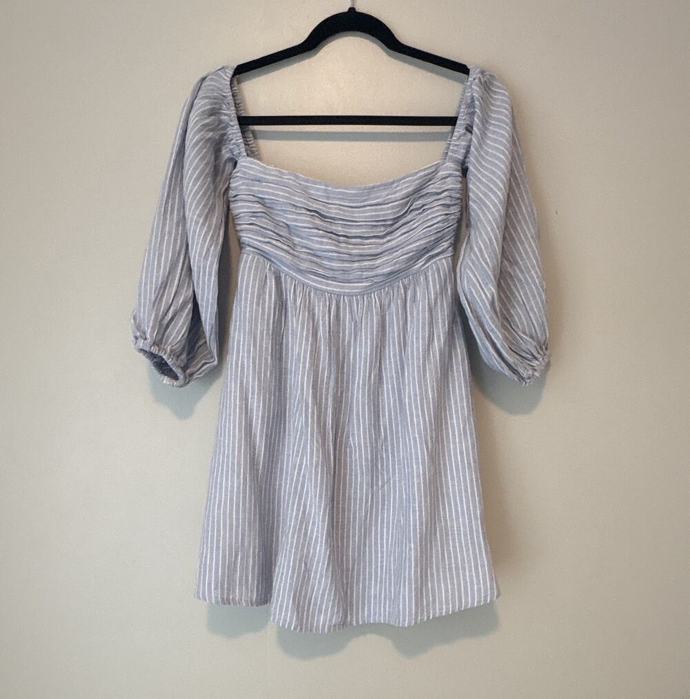 Abercrombie & Fitch Emerson Striped Off-Shoulder Mini Dress